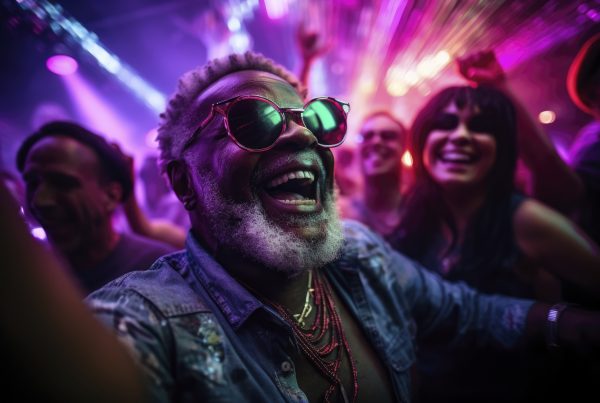 Senior man at the club, enjoying life because he is insured